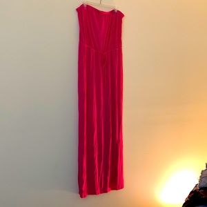 XL Old Navy hot pink strapless maxi dress